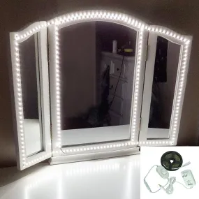 1 Set 300 LEDs Makeup Mirror Vanity Mirror Light with Dimmer Power Supply For Dressing Table With Manual Makeup Mirror Lights