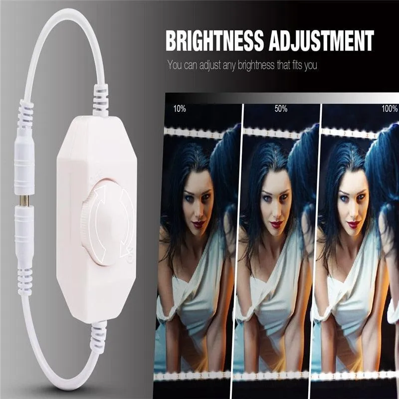 1 Set 300 LEDs Makeup Mirror Vanity Mirror Light with Dimmer Power Supply For Dressing Table With Manual Makeup Mirror Lights