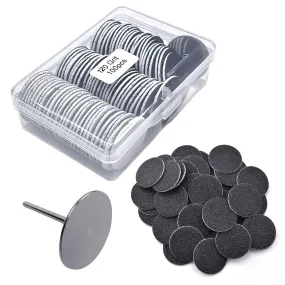 100pcs Replaceable Sanding Paper with Disk 25mm Pedicure Sandpaper Nail Drill Bit Accessories Salon Foot Calluse Tool (HJ-NF037-120#) Hj-nf037-120#