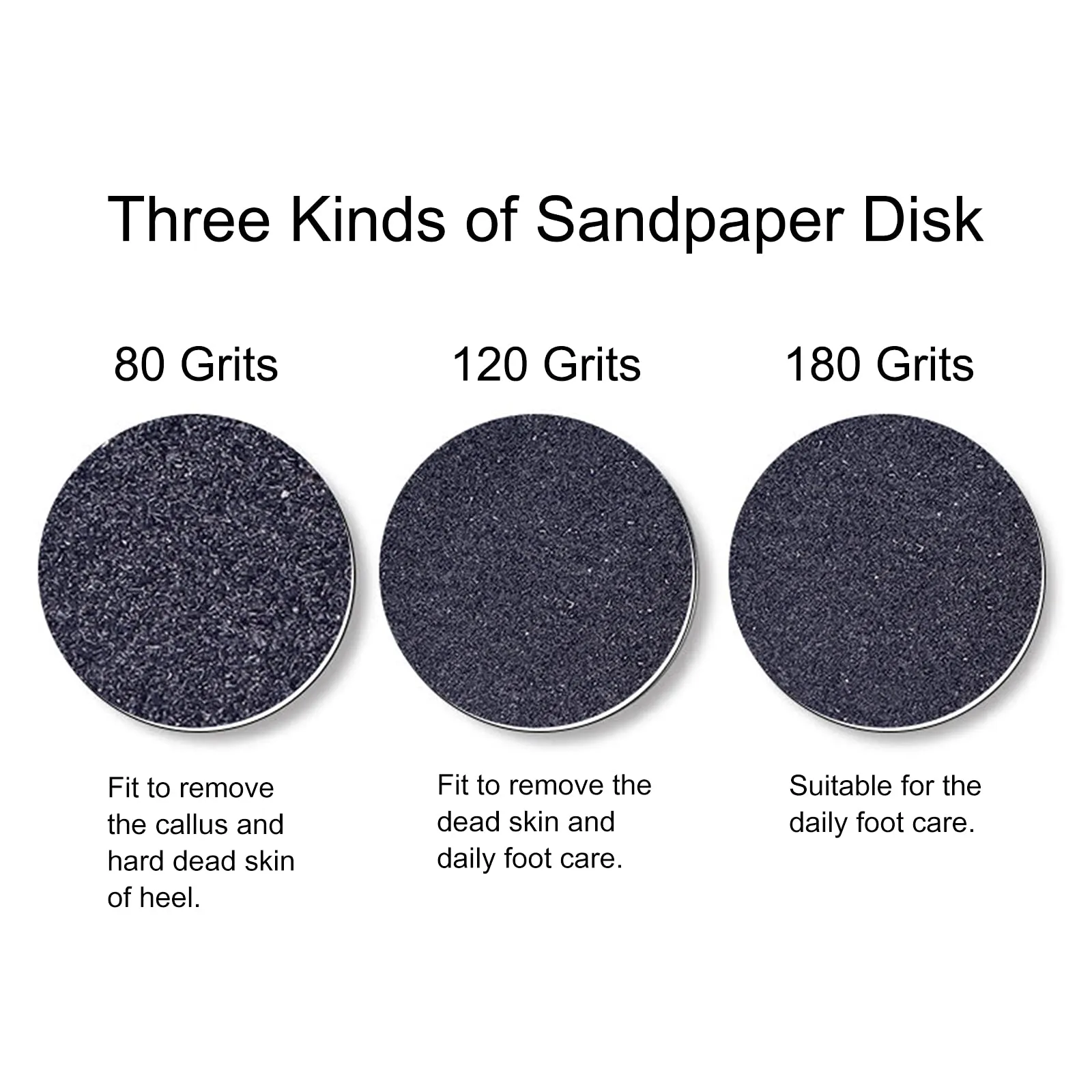 100pcs Replaceable Sanding Paper with Disk 25mm Pedicure Sandpaper Nail Drill Bit Accessories Salon Foot Calluse Tool (HJ-NF037-80#) Hj-nf037-80#