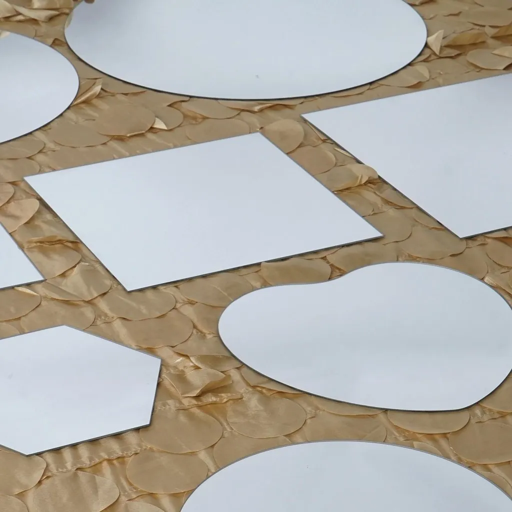 12x10" Wave Glass Mirror Wedding Party Table Decorations Centerpieces - 4 PCS