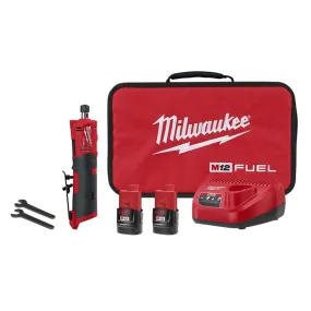 2486-22 M12 FUEL 12 Volt Lithium-Ion Brushless Cordless Straight Die Grinder Two Battery Kit