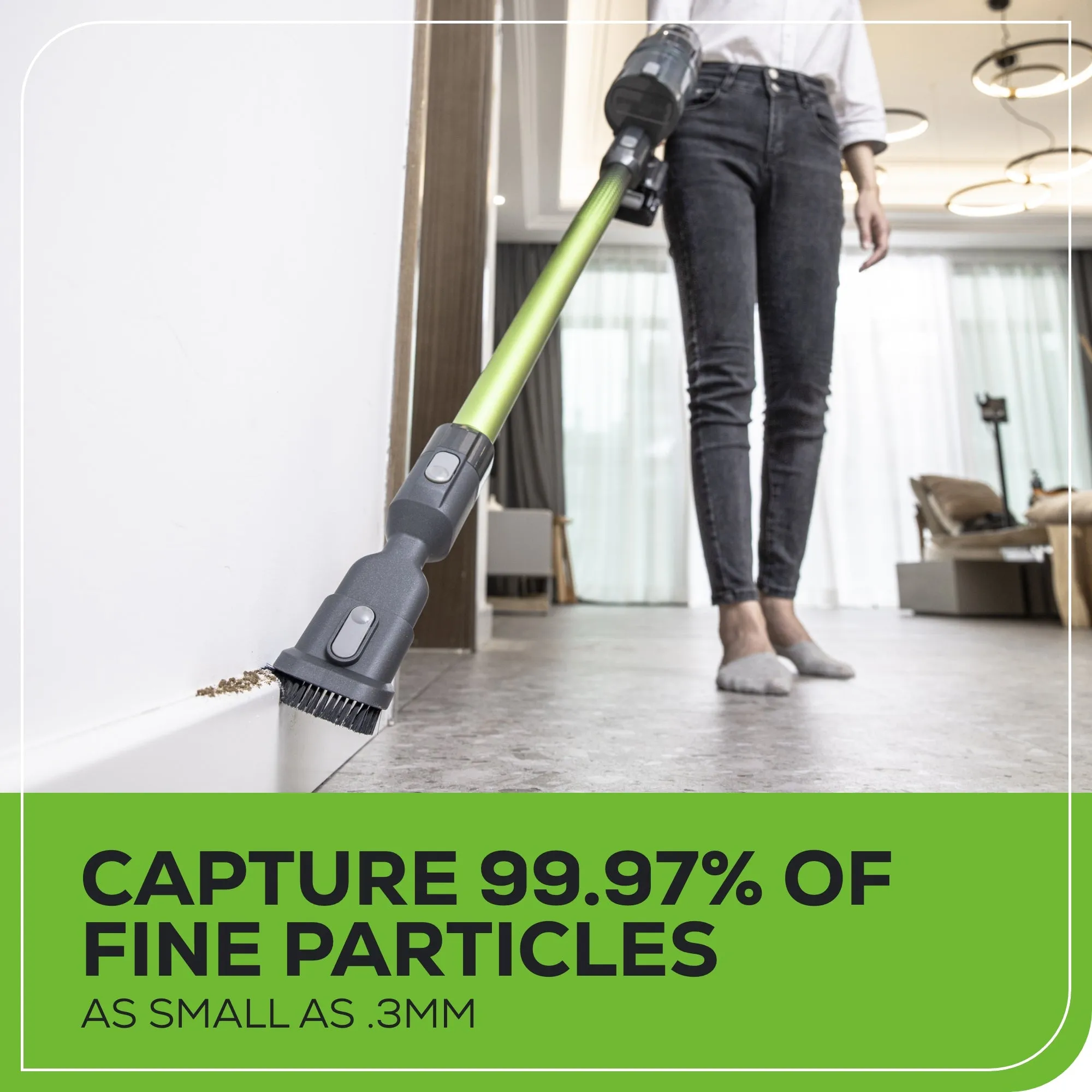 24V Cordless Battery Green Stick Vacuum w/ 4.0Ah USB-C Battery & Charger