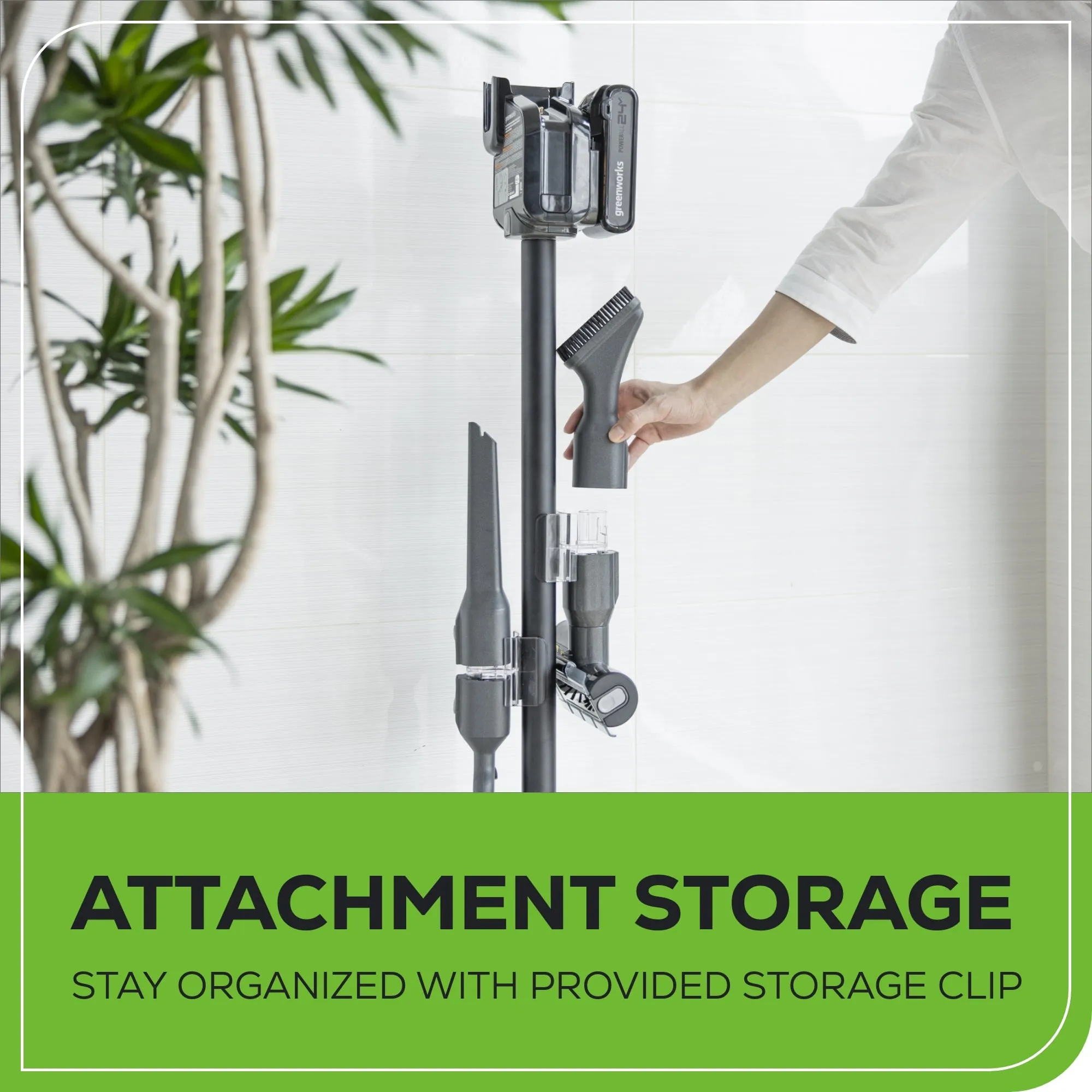 24V Cordless Battery Green Stick Vacuum w/ 4.0Ah USB-C Battery & Charger