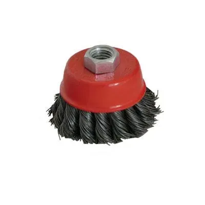 3 Pack Twist Knot Semi Flat Wire Wheel Cup Brush Set Kit - For Angle Grinder