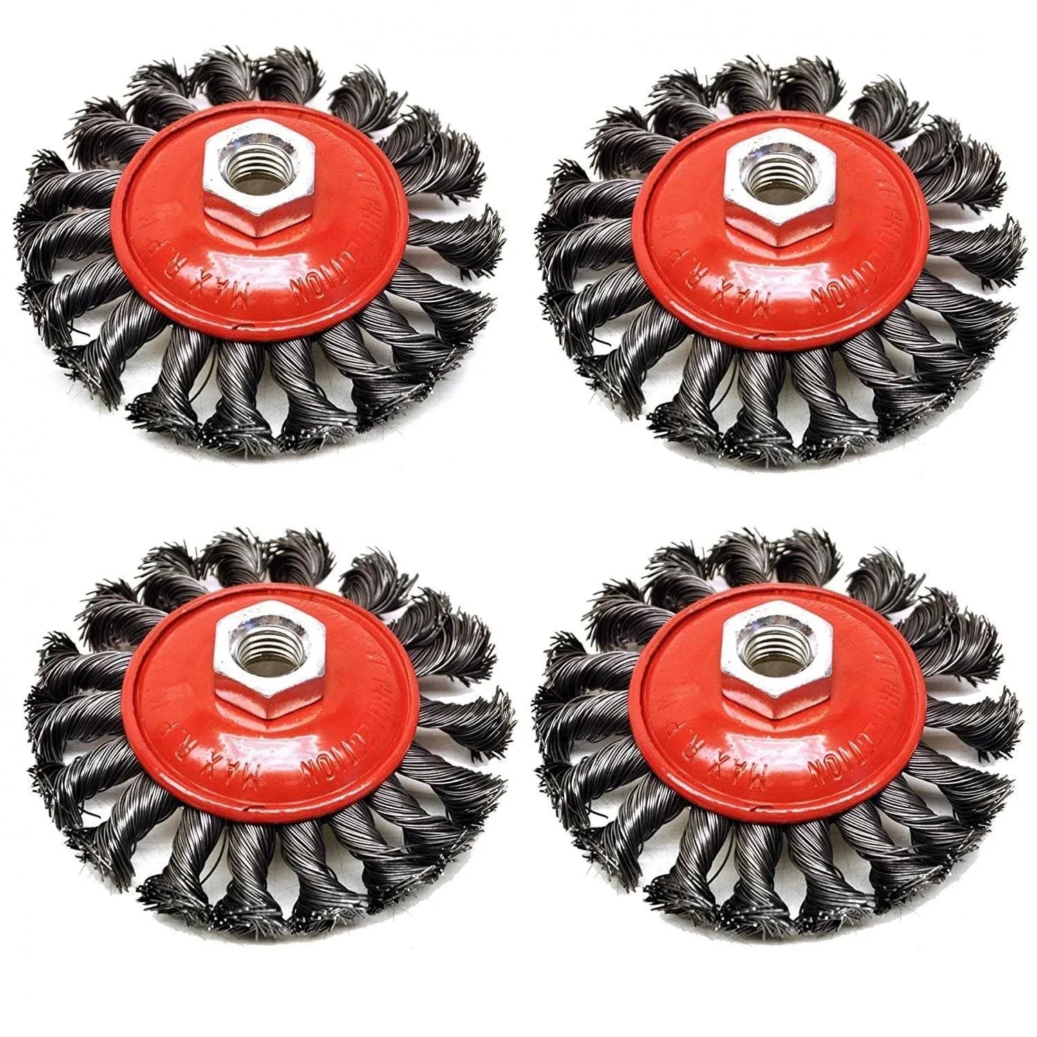 4" & 3" DIA TWIST KNOT WIRE WHEEL & CUP BRUSH SETS M14 FOR ANGLE GRINDERS