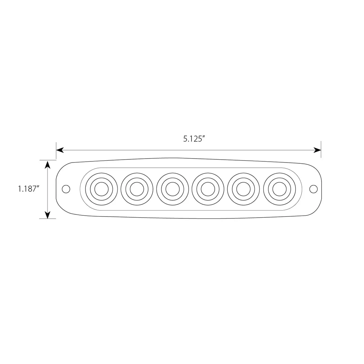5-1/8" ULTRA THIN RED/RED 6 LED LIGHT, HIGH/LOW, 3 WIRES