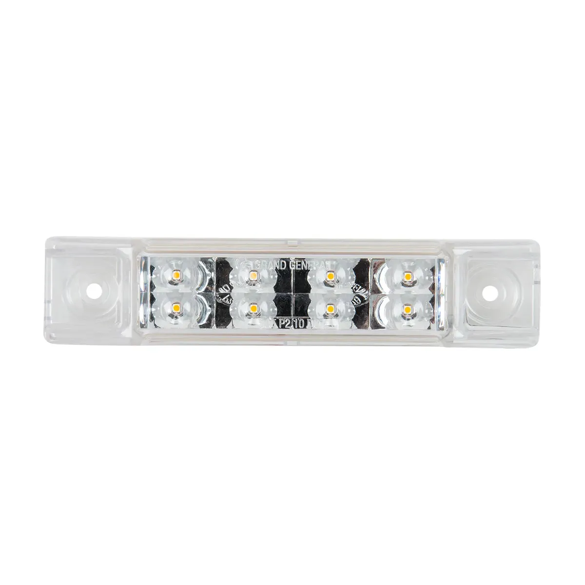 6"L RECT. PEARL AMBER/CLEAR 8 LED LIGHT, HIGH/LOW 3 WIRES