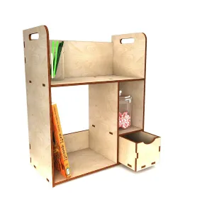 AmericanElm Wooden Shelf for Living Room| Book Shelves| Wall Racks |Shelf for Home décor | Three Shelves, One Dror