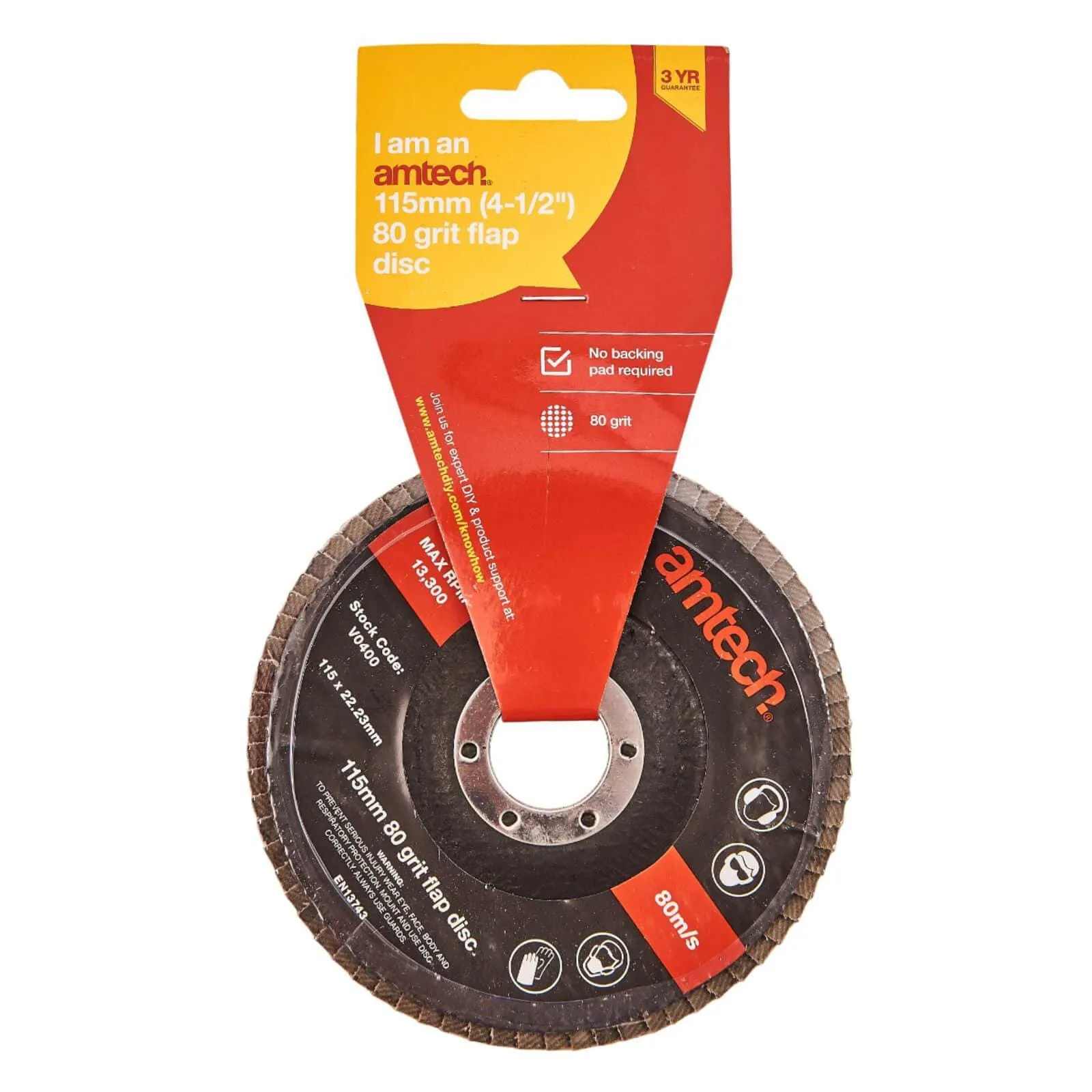 Amtech 115mm Flap Disc 60 Grit 80 Grit