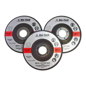 Amtech 3pc 115mm Metal Cutting Disc With Depressed Centre
