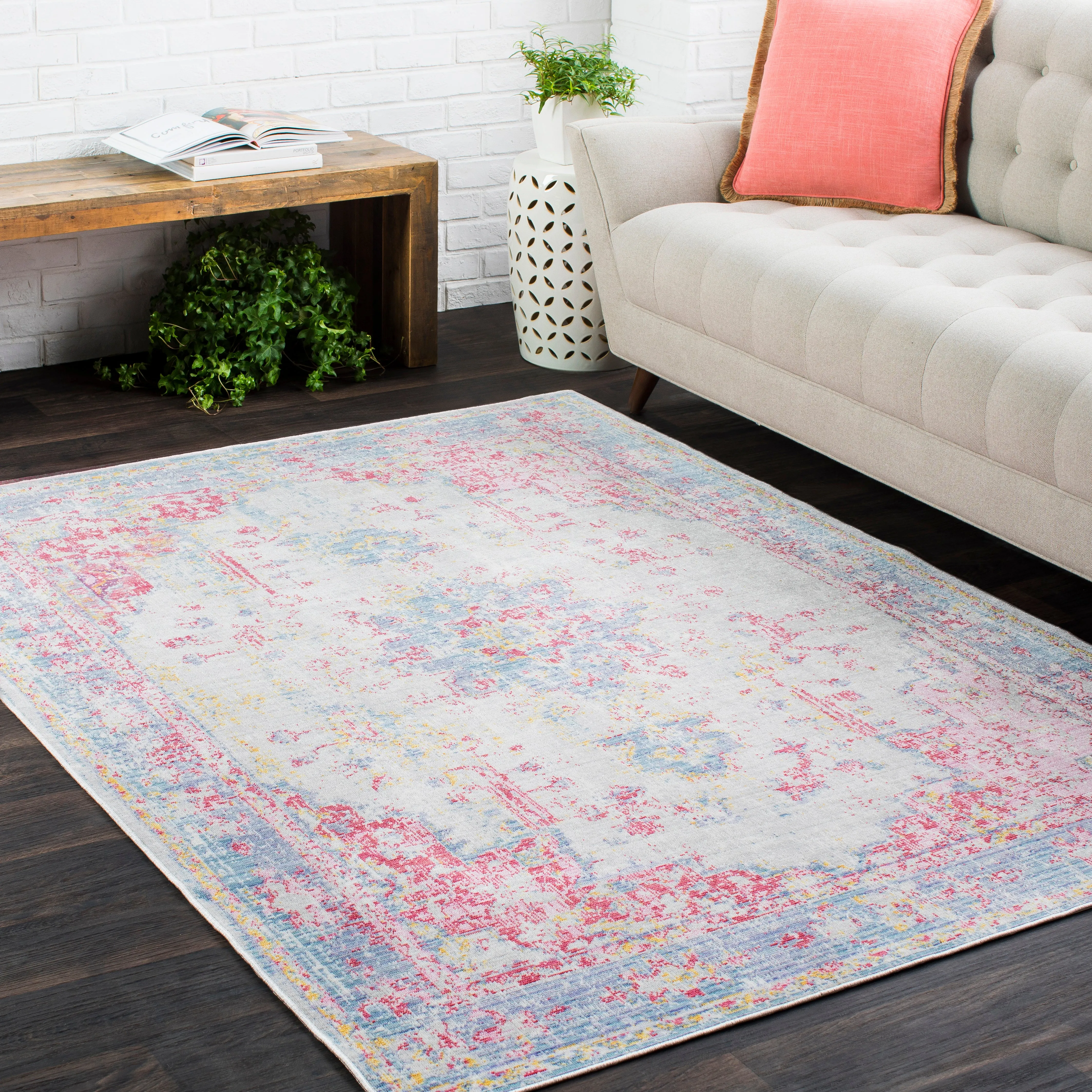 Antioch Rug in Purple & Pink