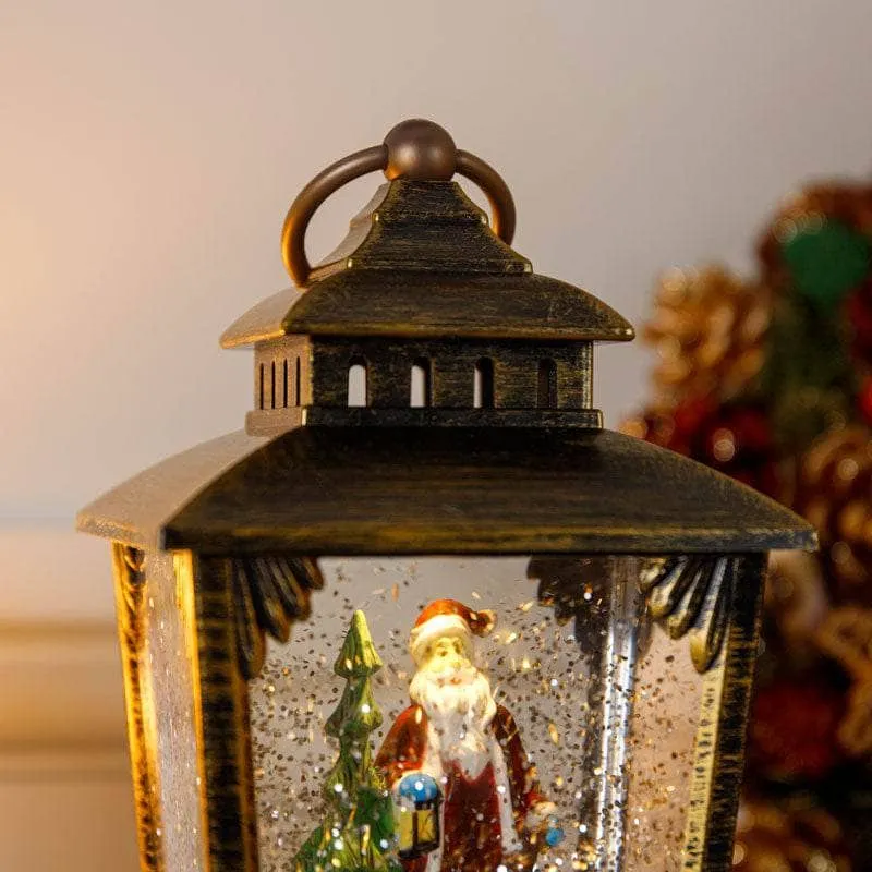 Antique Santa Water Spinner Lantern - 24cm