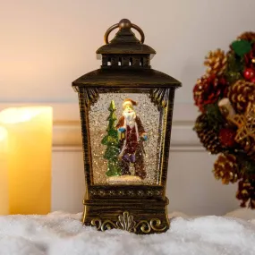 Antique Santa Water Spinner Lantern - 24cm