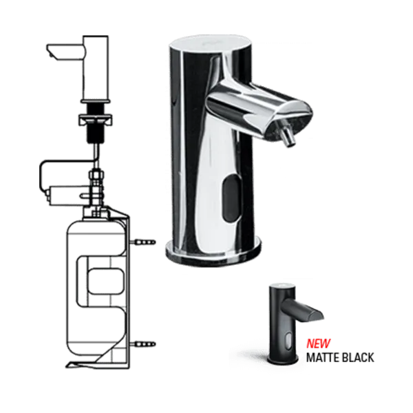 ASI 0394-1A Ez Fill -Stand Alone FOAM Soap Dispenser (Batt./not incl) Polished Finish, 1L