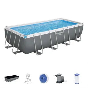 Bestway Power Steel 18' x 9' x 48" Rectangular Above Ground Swimming Pool Set