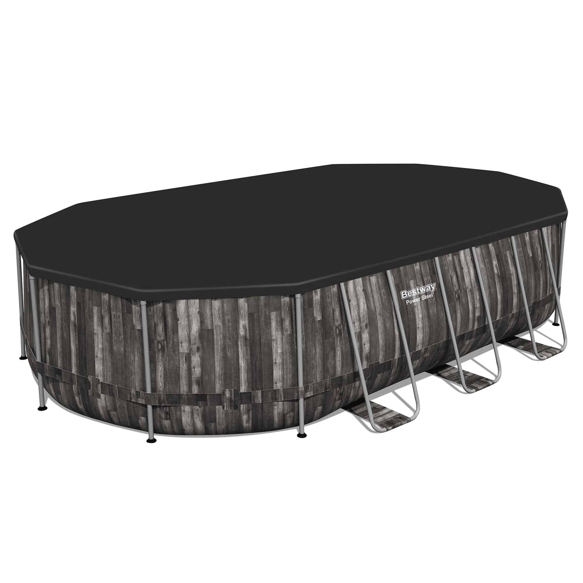 Bestway Power Steel 20' x 12' x 48" Oval Above Ground Outdoor Swimming Pool Set