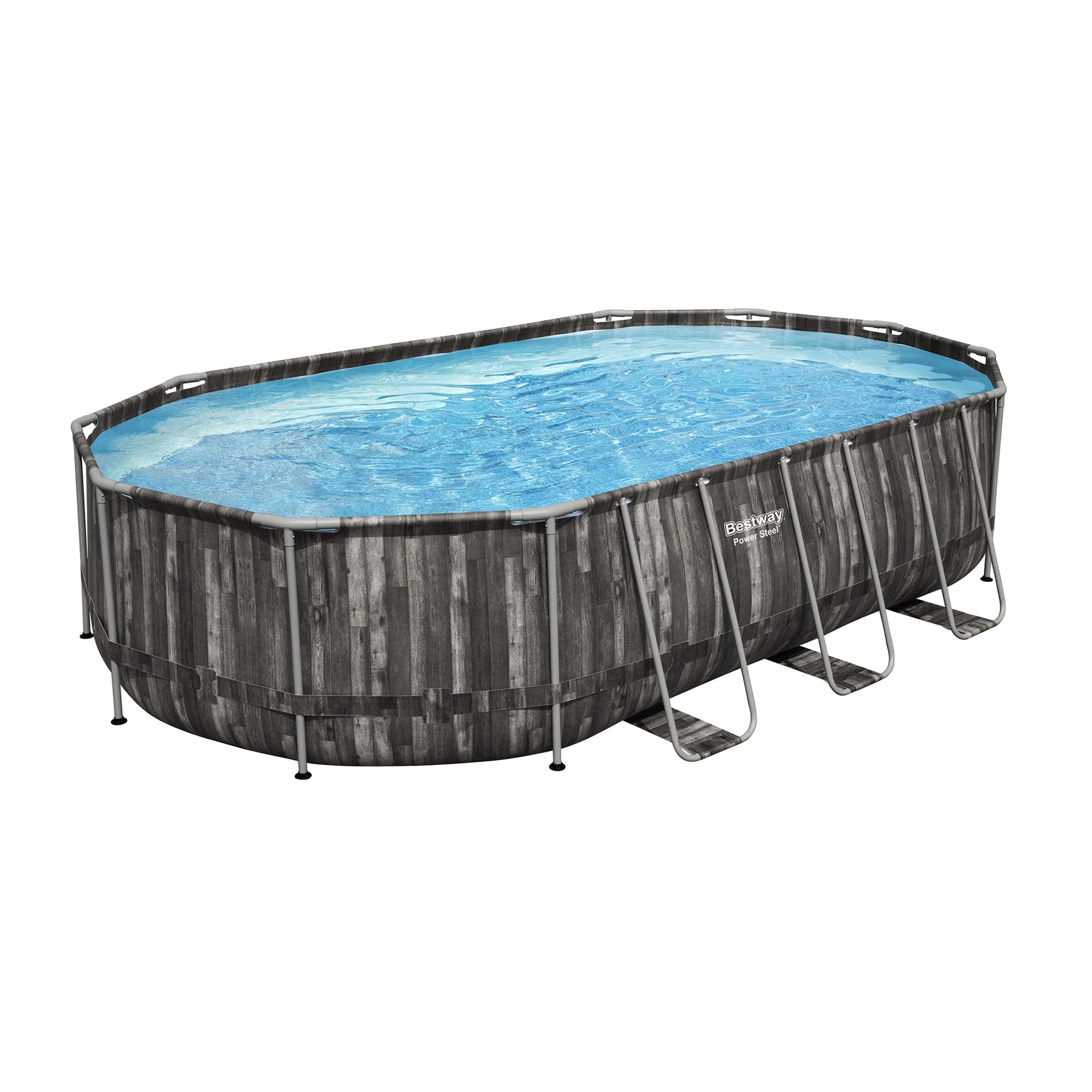 Bestway Power Steel 20' x 12' x 48" Oval Above Ground Outdoor Swimming Pool Set