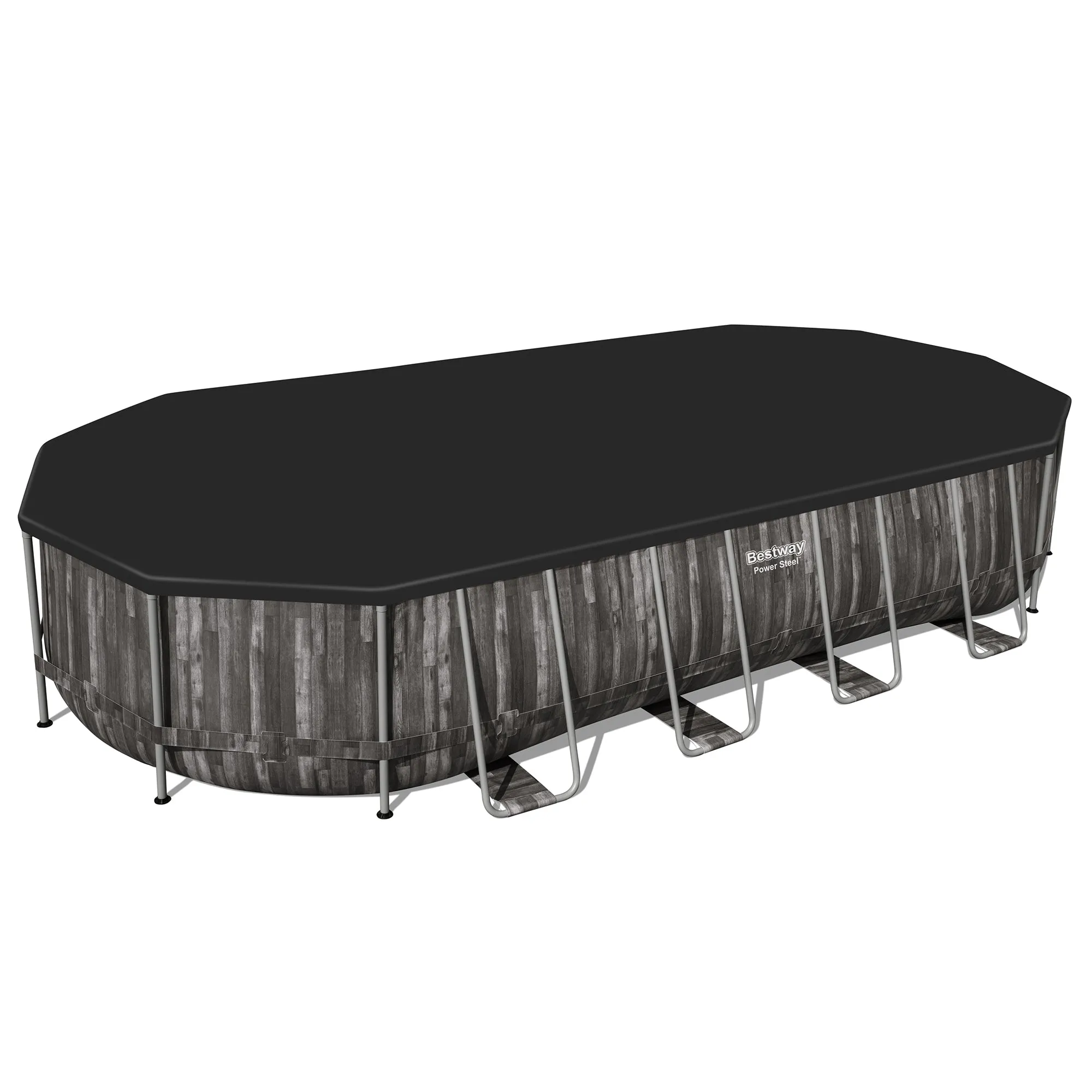 Bestway Power Steel 24' x 12' x 48" Rectangular Above Ground Swimming Pool Set