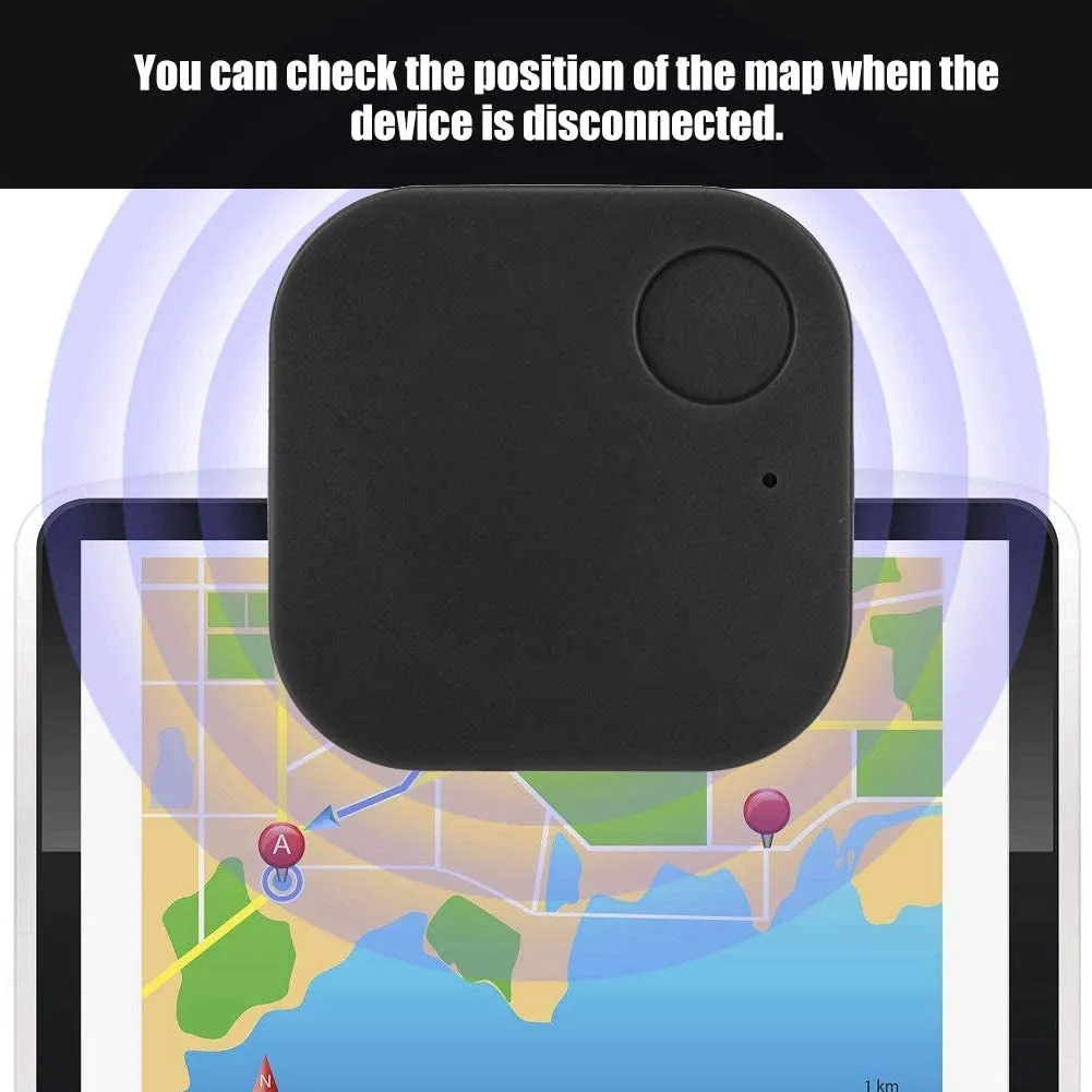 Bluetooth Finder Key Tile Tracker Key Child Pet Finder Anti-Lost GPS Locator Bluetooth Smart Trackers Purse Luggage Tracker anti Lost Reminder(Black)
