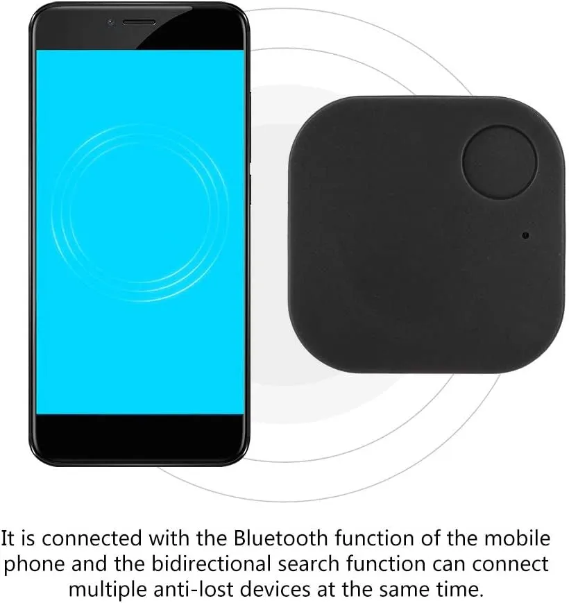 Bluetooth Finder Key Tile Tracker Key Child Pet Finder Anti-Lost GPS Locator Bluetooth Smart Trackers Purse Luggage Tracker anti Lost Reminder(Black)