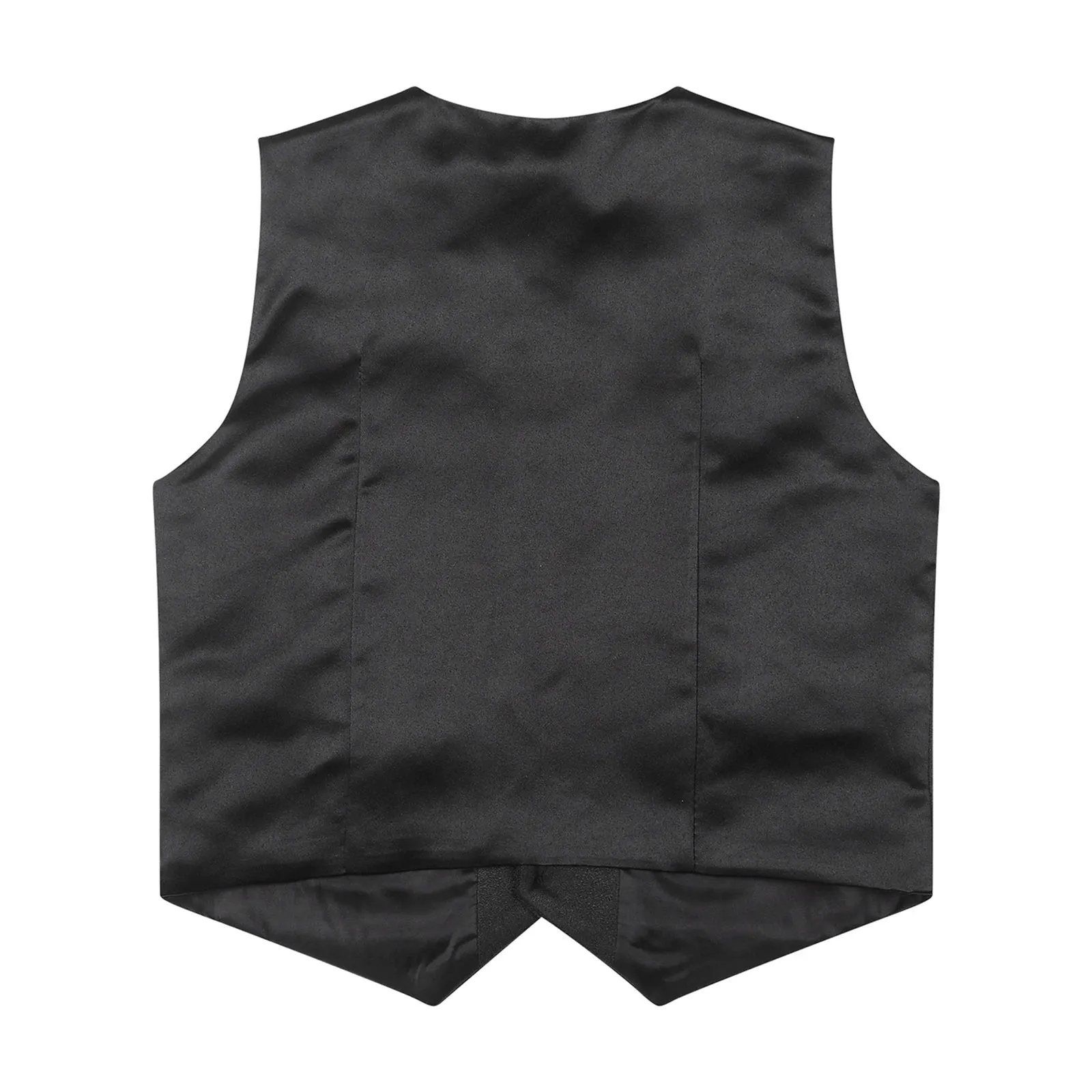 Boys Children Vest Formal Suit Coat Classic Fit V-Neck Single Breasted Dress Waistcoat for Banquet First Communion Formal Party