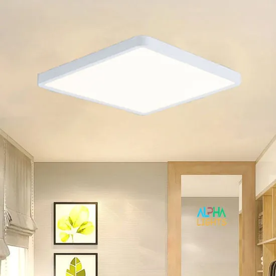 Ceiling Lights 36W, Super Bright Square LED Ceiling Light, Daylight White 6000K, IP44 Waterproof Bathroom Light, for Office, Living Room, Bedroom, Kitchen, Bathroom, Hallway