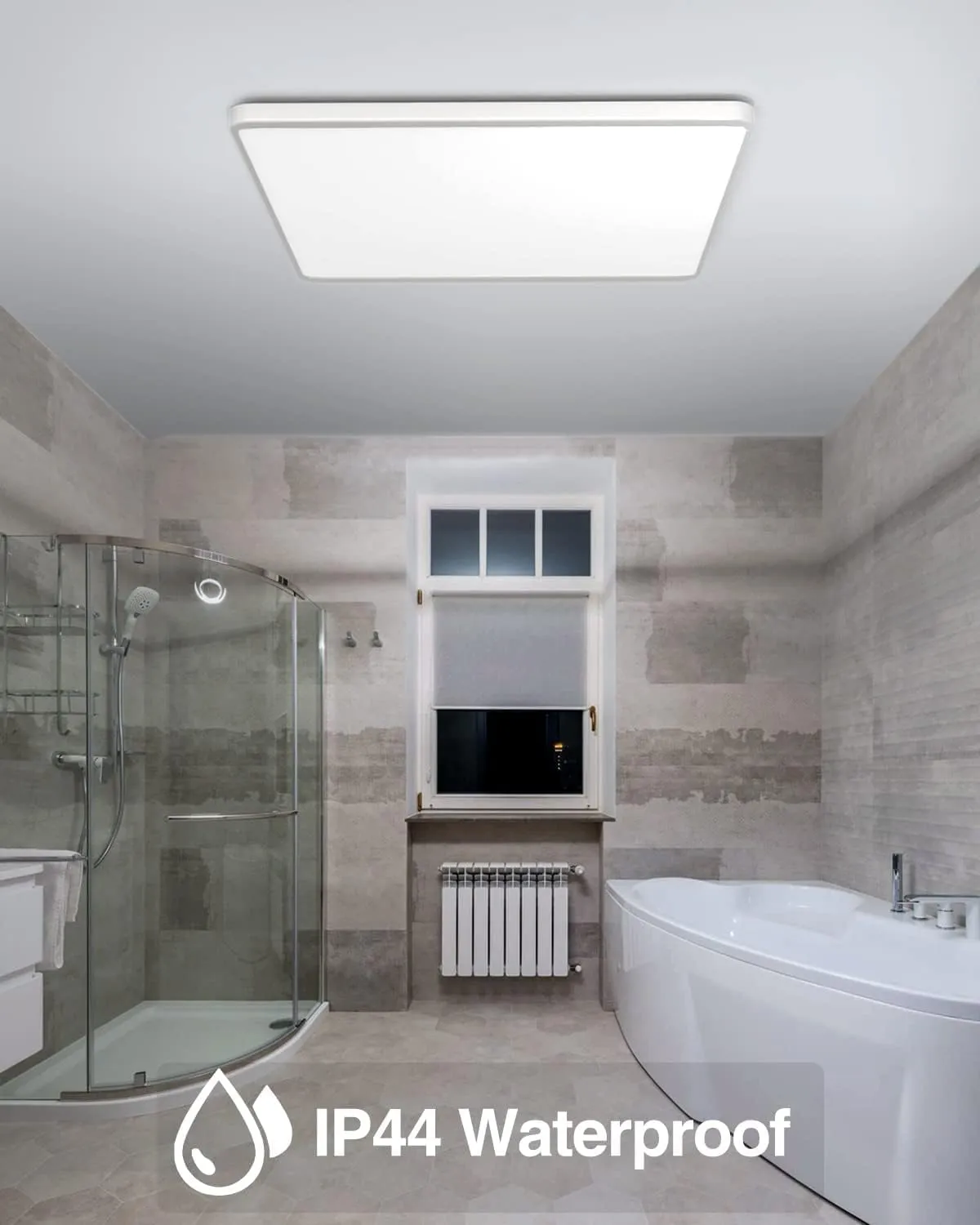 Ceiling Lights 36W, Super Bright Square LED Ceiling Light, Daylight White 6000K, IP44 Waterproof Bathroom Light, for Office, Living Room, Bedroom, Kitchen, Bathroom, Hallway