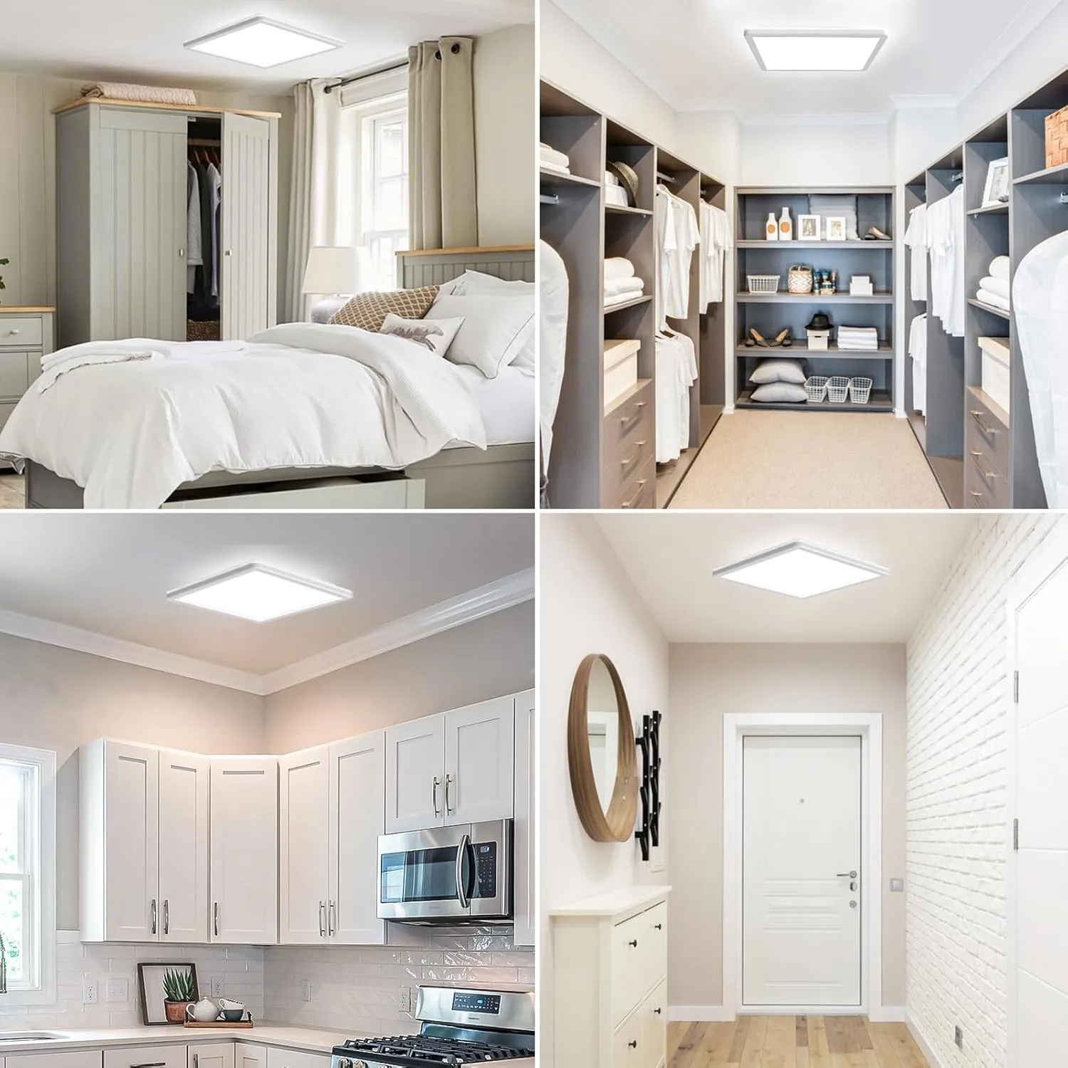 Ceiling Lights 36W, Super Bright Square LED Ceiling Light, Daylight White 6000K, IP44 Waterproof Bathroom Light, for Office, Living Room, Bedroom, Kitchen, Bathroom, Hallway