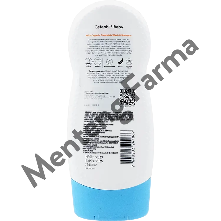 Cetaphil Baby Wash & Shampoo with Organic Calendula 230 mL - Sabun & Shampoo Perawatan Kulit Bayi