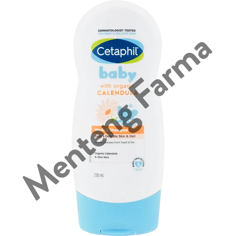 Cetaphil Baby Wash & Shampoo with Organic Calendula 230 mL - Sabun & Shampoo Perawatan Kulit Bayi