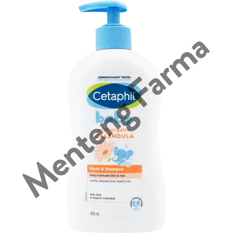 Cetaphil Baby Wash & Shampoo with Organic Calendula 400 mL - Sabun & Shampoo Perawatan Kulit Bayi