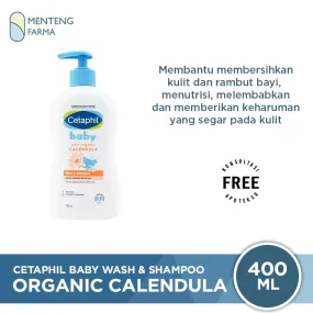 Cetaphil Baby Wash & Shampoo with Organic Calendula 400 mL - Sabun & Shampoo Perawatan Kulit Bayi