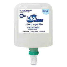 Clean gentle Antibacterial Foaming Hand Wash Refill For Dial 1700 Dispenser, Fragrance Free, 1.7 L, 3/carton