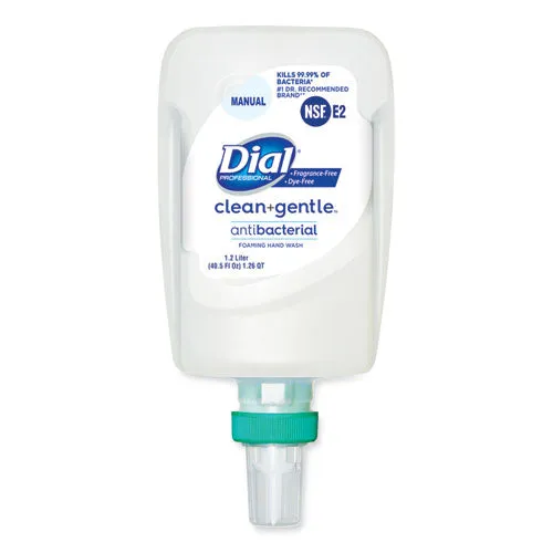 Clean gentle Antibacterial Foaming Hand Wash Refill For Fit Manual Dispenser, Fragrance Free, 1.2 L, 3/carton