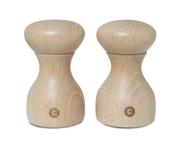 CrushGrind Lyon 10cm 2pc Salt & Pepper Grind Set Natural Beech