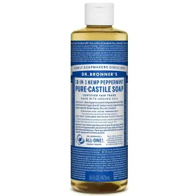 Dr. Bronner's Pure Castille Liquid Soap Peppermint 16 Oz