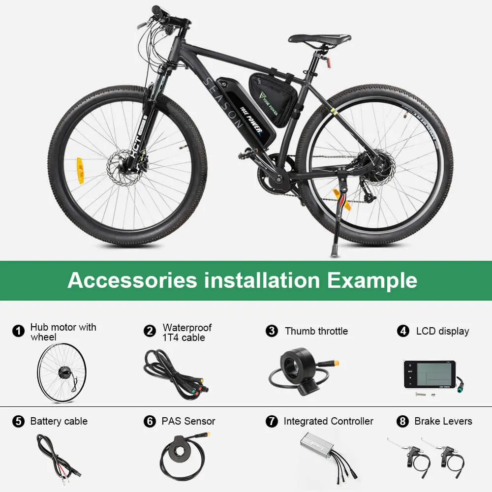 E-Bike Conversion Kit 36V 350W 26"/27.5"/28" (700C) Rear Cassette Motor Bicycle Hub Motor Conversion Kit