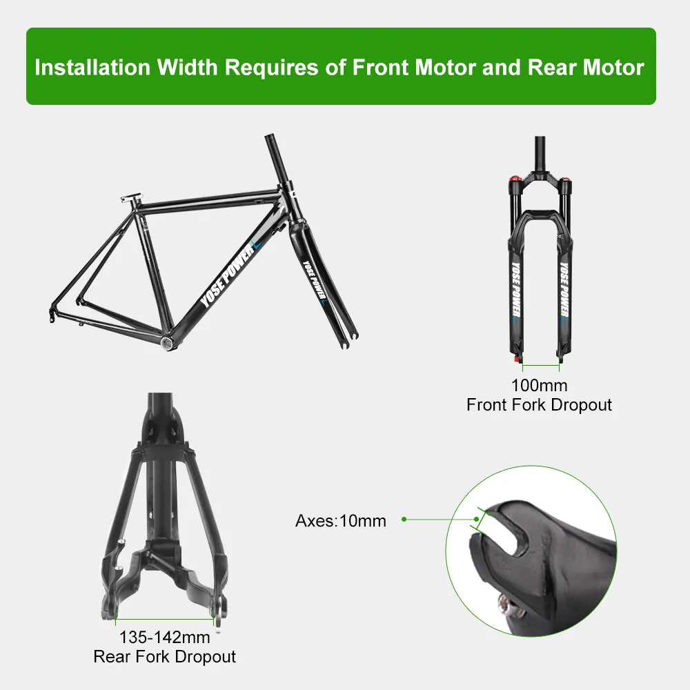 E-Bike Conversion Kit 36V 350W Rear Motor Kit for Cassette with 36V 13Ah Battery and Charger