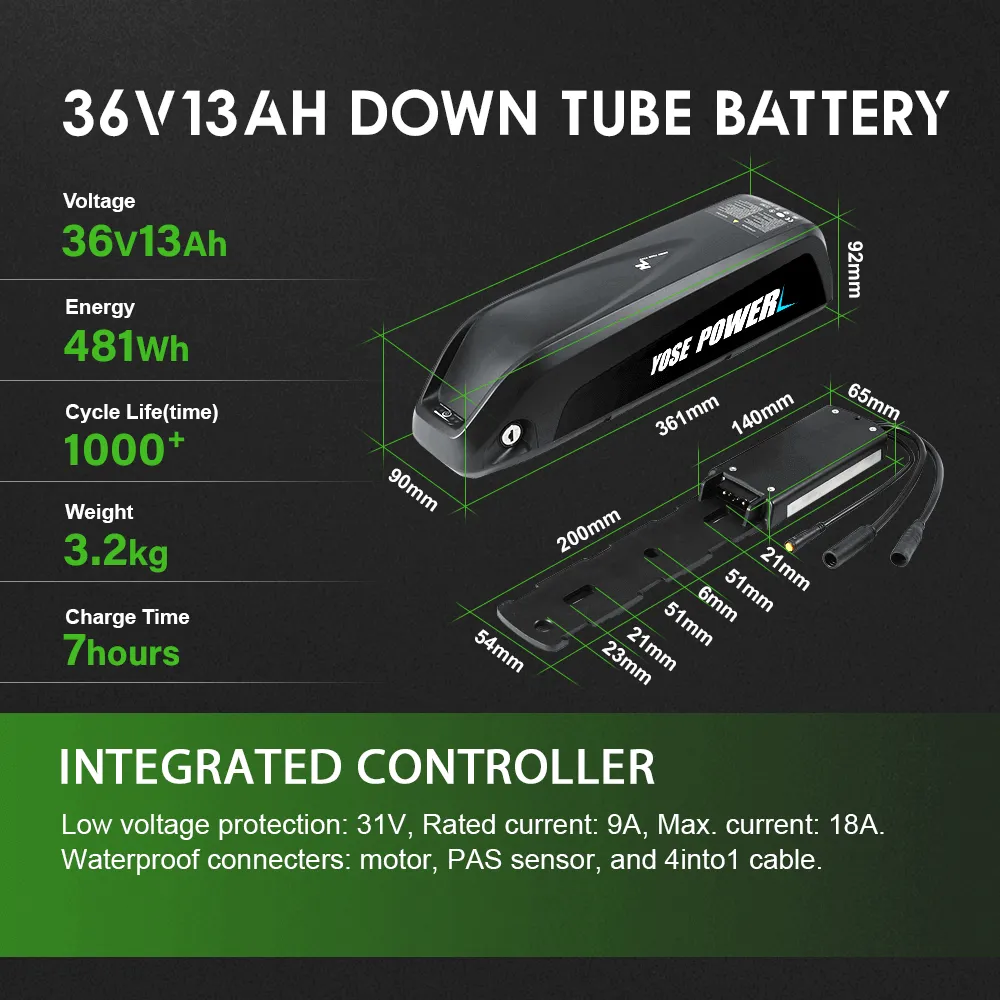 E-Bike Conversion Kit 36V 350W Rear Motor Kit for Cassette with 36V 13Ah Battery and Charger