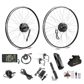 E-Bike Conversion Kit 36V 350W Rear Motor Kit for Freewheel with 36V 13Ah Battery and Charger