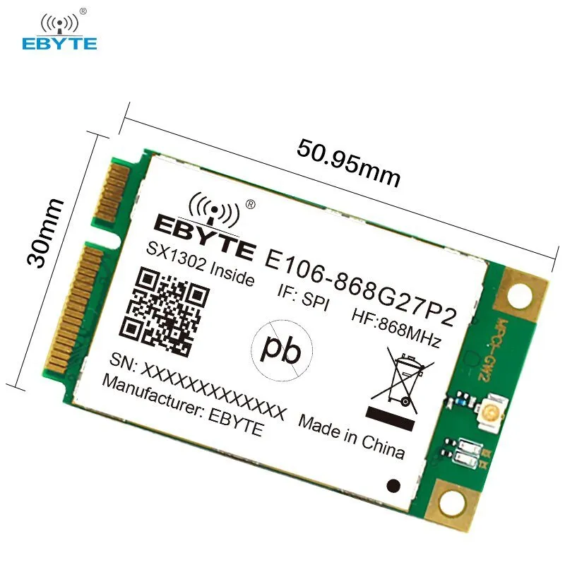 EBYTE E106-868G27P2 SX1302 868MHz SPI PCI-e LoRa Long-range Communicator Radio LoRa Module Wireless Transceiver Ebyte Transmitter