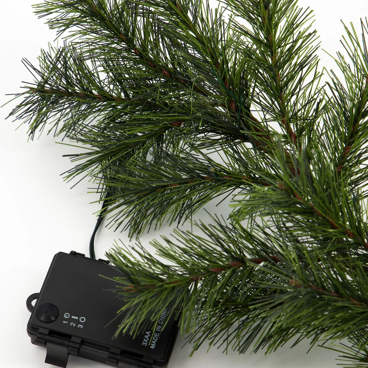 Faux Pine Sprig Garland with LED Lights - Battery Powered