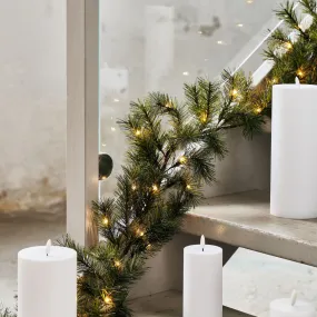 Faux Pine Sprig Garland with LED Lights - Battery Powered