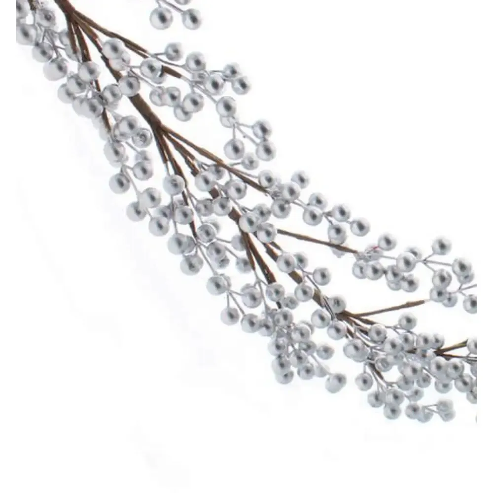 Festive 130cm Silver Cluster Berry Garland