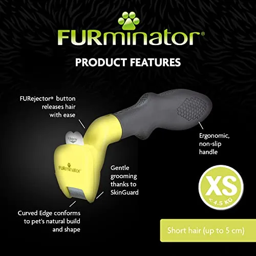 Furminator Undercoat Deshedding Tool Extra Small Short Hair Dogs Under 4.5 Kg