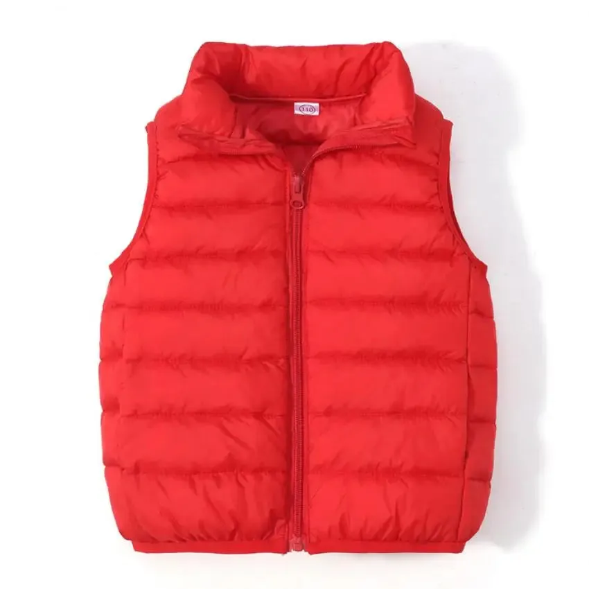 Girls Boys Down Cotton Vests Children's Warm Sleeveless Jacket Kids Waistcoat Outerwear Autumn Winter Boy's Coat