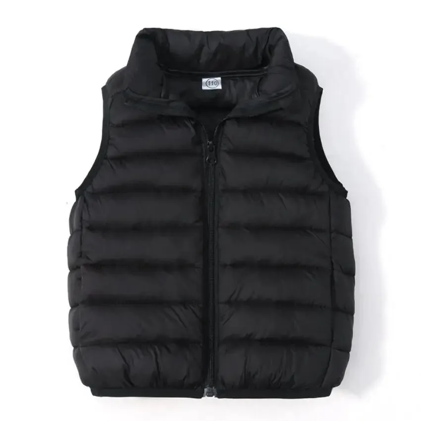 Girls Boys Down Cotton Vests Children's Warm Sleeveless Jacket Kids Waistcoat Outerwear Autumn Winter Boy's Coat