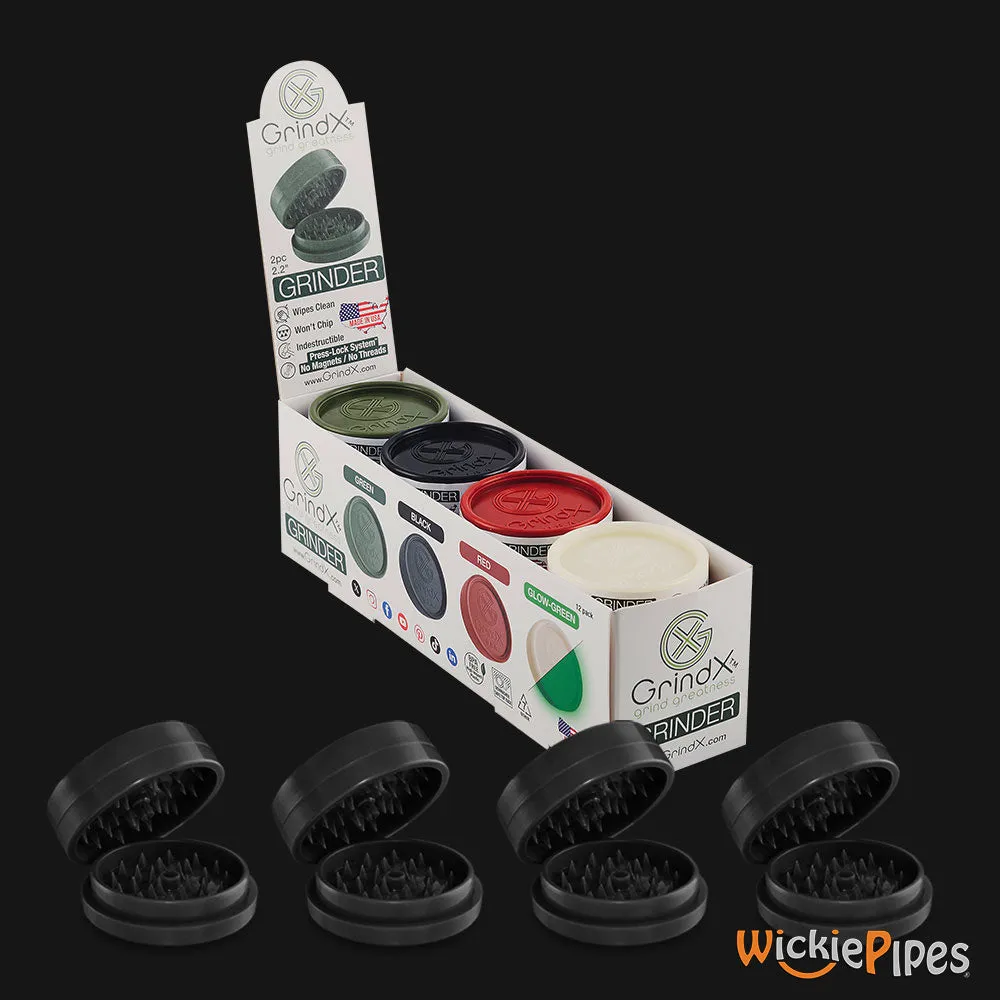 GrindX - Herb Grinder 2-Piece 2.2-Inch - 12-Pack