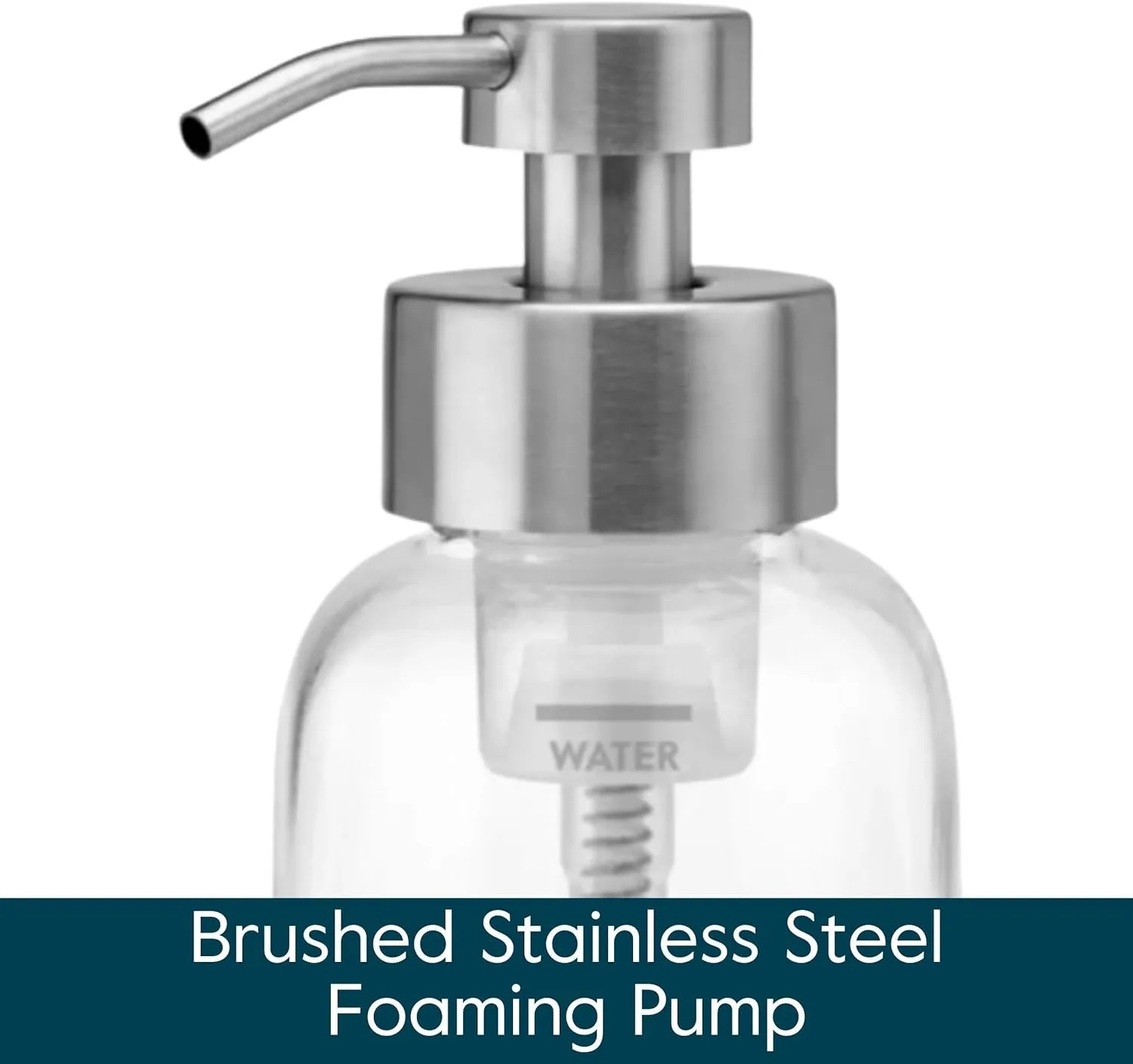 Grove Co. Foaming Soap Dispenser Set - Refillable Glass, Stainless Steel Pump, Reduces Plastic Waste